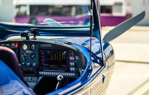 Control pannel of plane Stock Photos