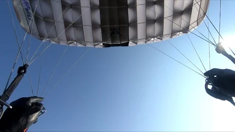 Control of parachute Stock Footage 120659994
