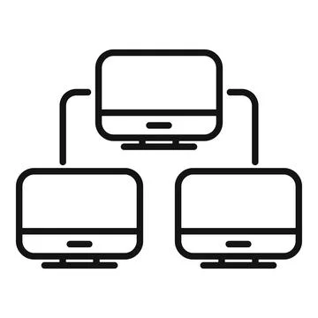 Control pc network icon outline vector. Data system Stock Illustration