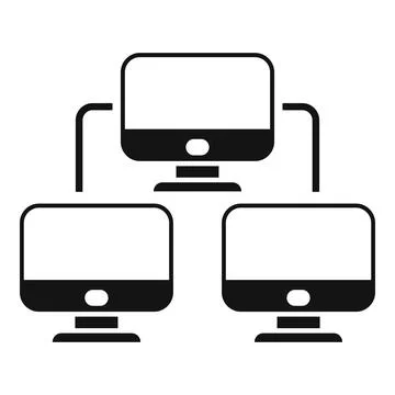 Control pc network icon simple vector. Data system Stock Illustration