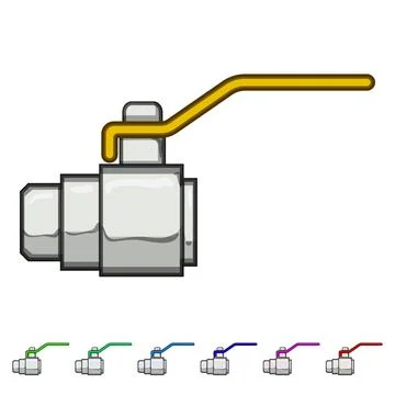 Control plumbing valve cartoon vector graphic Stock Illustration