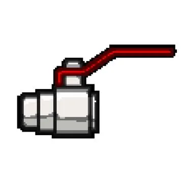 Control plumbing valve pixel art vector illustration Stock Illustration