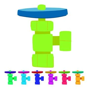 Control plumbing valve vector cartoon graphic Stock Illustration