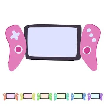 Control portable gaming device vector cartoon graphic Stock-Illustration