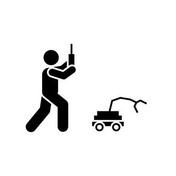 Control, robot icon. Element of enrichment program for school icon. Premium Stock Illustration