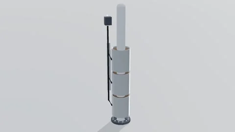 Control rod drive nuclear 3d loop white background 3D animation seamless loop Video stock 341849984