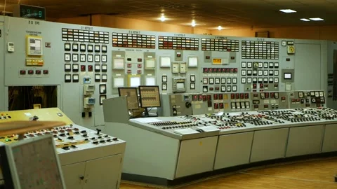 Control Room Of Old Hydroelectric Power Plant Stock Footage 101183480