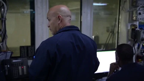 Control Room Operations onboard USS Essex Stock Footage 81470530