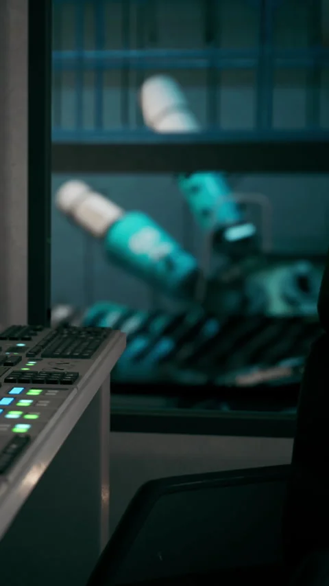 Control room with technology and equipment during a monitoring task Stock Footage 337954139