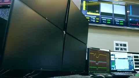 Control room technology synchrotron light Stock Footage 108063784