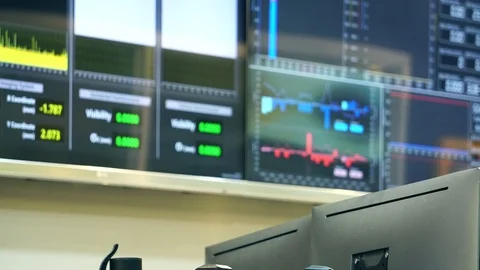 Control room technology synchrotron light Video stock 108064029
