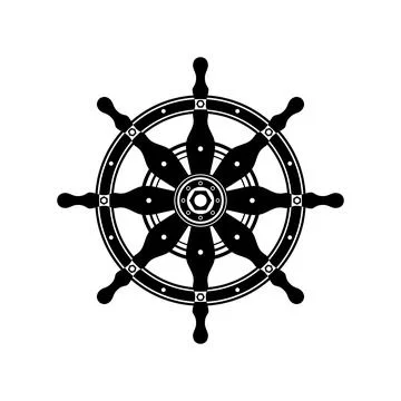 Control Rudder Icon Isolated on White Background. Ship Steering Wheel Concept Stock Illustration