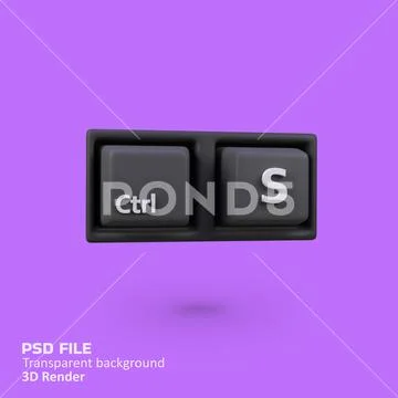 Control save keyboard isolated 3d render icon illustration PSD 模板