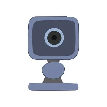 Control security camera cartoon vector illustration Stock Illustration