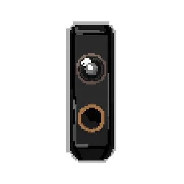 Control security camera cctv pixel art vector illustration Stock Illustration
