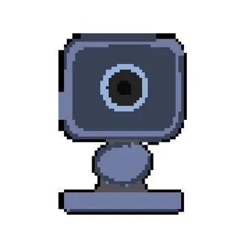 Control security camera pixel art vector illustration Stock Illustration