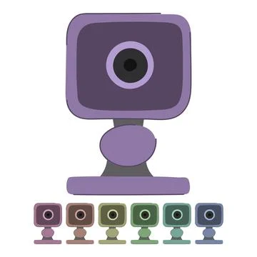 Control security camera vector cartoon graphic Illustrazione stock