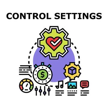 Control settings concept with preferences and adjustments Illustrazione stock