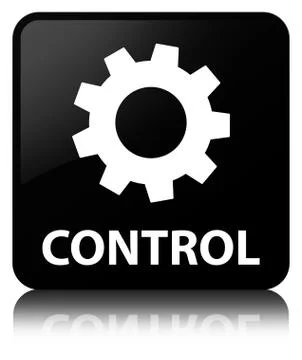Control (settings icon) black square button Stock Illustration