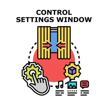 Control settings window managing interface options Stock Illustration