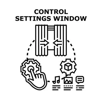Control settings window managing interface options Stock Illustration