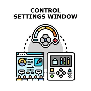 Control settings window managing smart home customization Stock Illustration