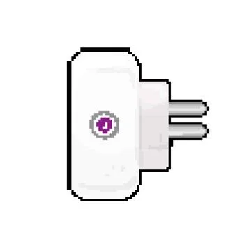 Control smar plug pixel art vector illustration Illustrazione stock