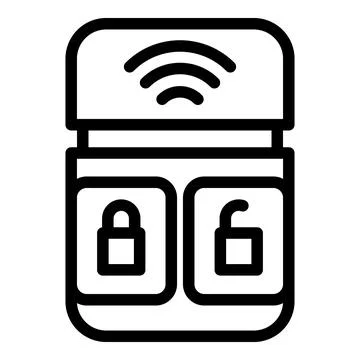 Control smart key car icon, outline style Illustrazione stock
