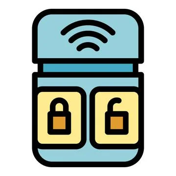 Control smart key car icon color outline vector Illustrazione stock