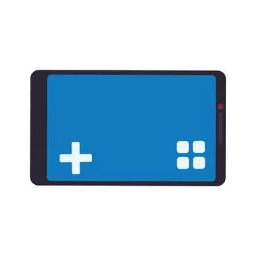 Control smartphone pixel video game play icon. Vector graphic Stock Illustration
