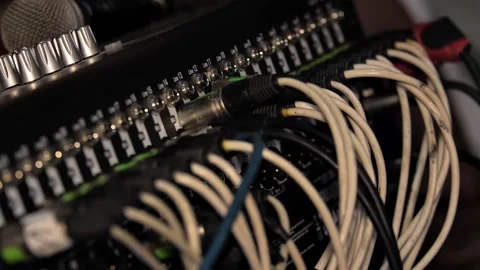 Control the Sound and Light on Stage Stock Footage 222967293