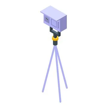 Control speed radar icon isometric vector. Traffic camera Stock Illustration