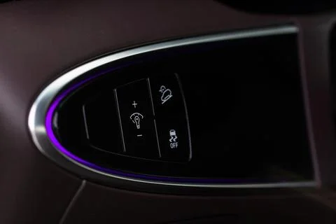Control switch power light system of car.  Automatic adjust level dashboard i Stock Photos