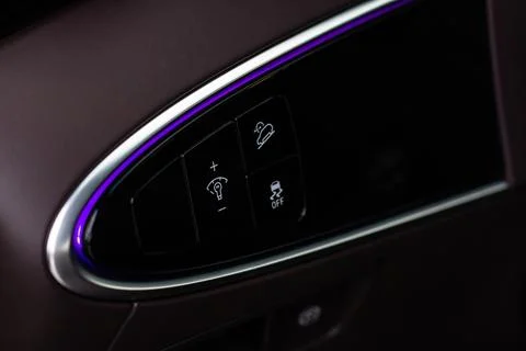 Control switch power light system of car.  Automatic adjust level dashboard i Stock Photos