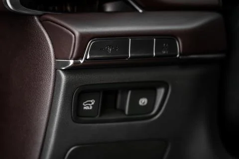 Control switch power light system of car.  Automatic adjust level dashboard i Stock Photos