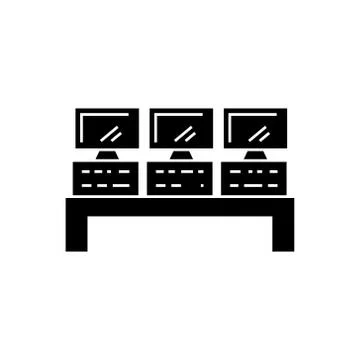 Control system icon, vector illustration, black sign on isolated background 스톡 일러스트