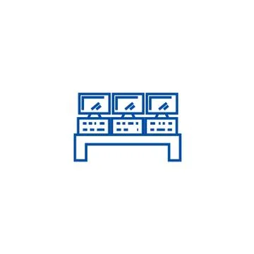 Control system line icon concept. Control system flat vector symbol, sign Stock Illustration
