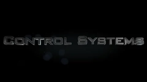Control Systems title metal text on black alpha channel background Stock Footage 296206040
