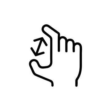 Control on the touchscreen icon vector. Isolated contour symbol illustration Stock Illustration