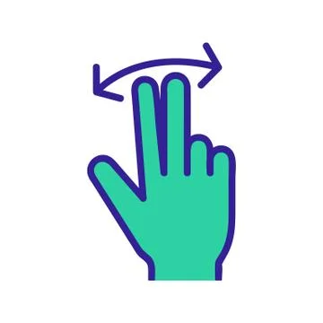 Control on the touchscreen icon vector. Isolated contour symbol illustration Stock Illustration