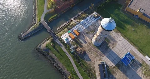 Control tower aerial view, walburg, Netherlands  Stock Footage 100712971