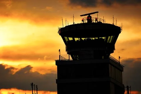 Control tower at the airport Foto stock