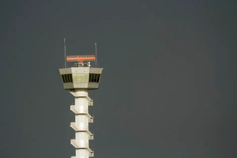 Control tower With a gray background Stock Photos
