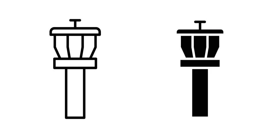 Control Tower icon illustration. Pixel perfect vector graphics Stock Illustration