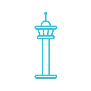 Control tower icon. Isolated on white background. From blue icon set. Stock Illustration