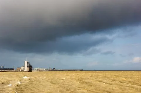 Control tower with stormy clouds Stock Photos