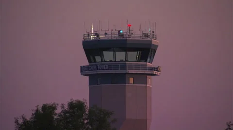 Control Tower At Sundown Vídeo Stock 35287829