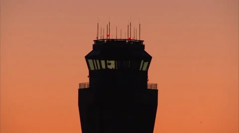 Control Tower at Sunset 動画素材 68216349