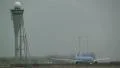 Control tower, taxiing KLM plane HD Footage