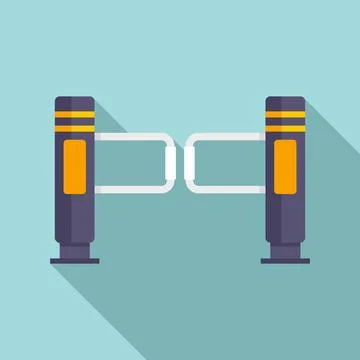 Control turnstile icon, flat style Stock Illustration